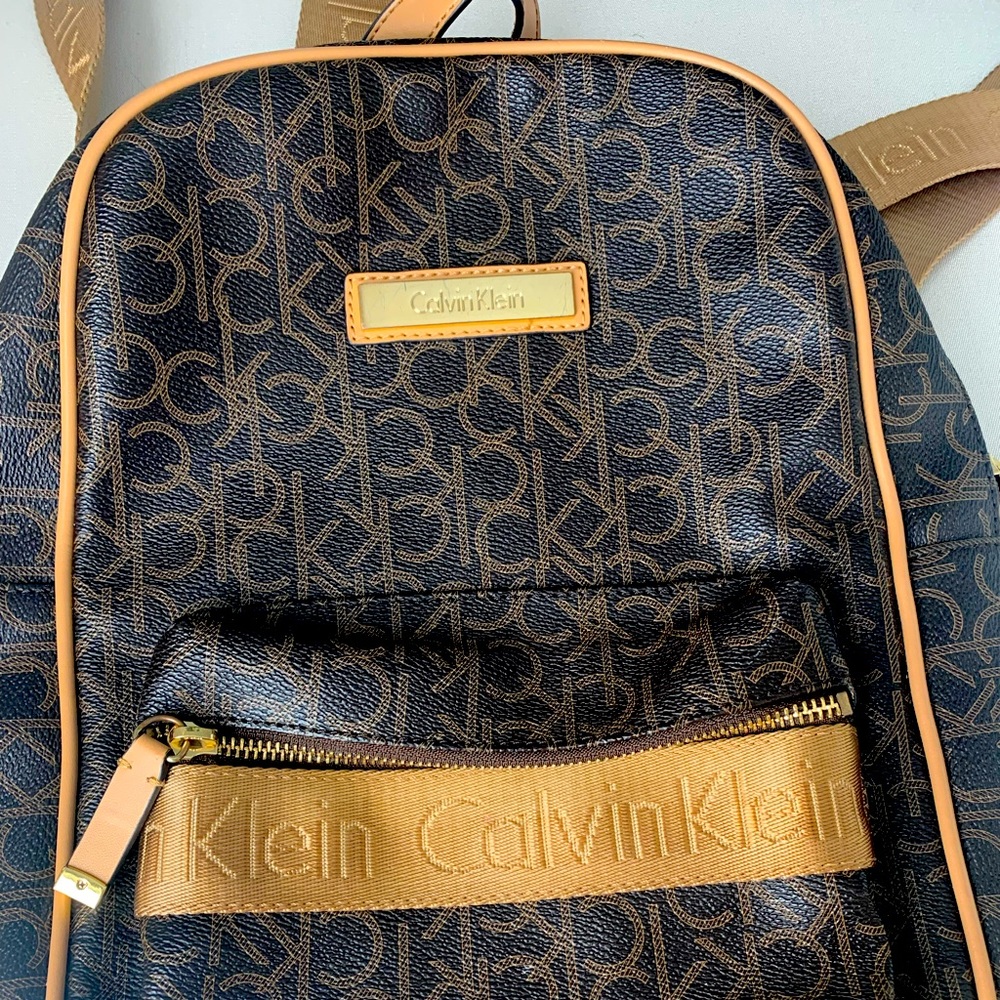 Calvin Klein monogram logo backpack purse